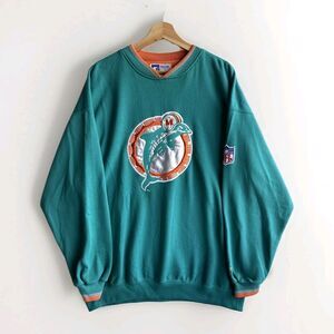 Vintage NFL Pro Line Starter Sweatshirt Miami Dolphins Men's 2XL Teal Blue